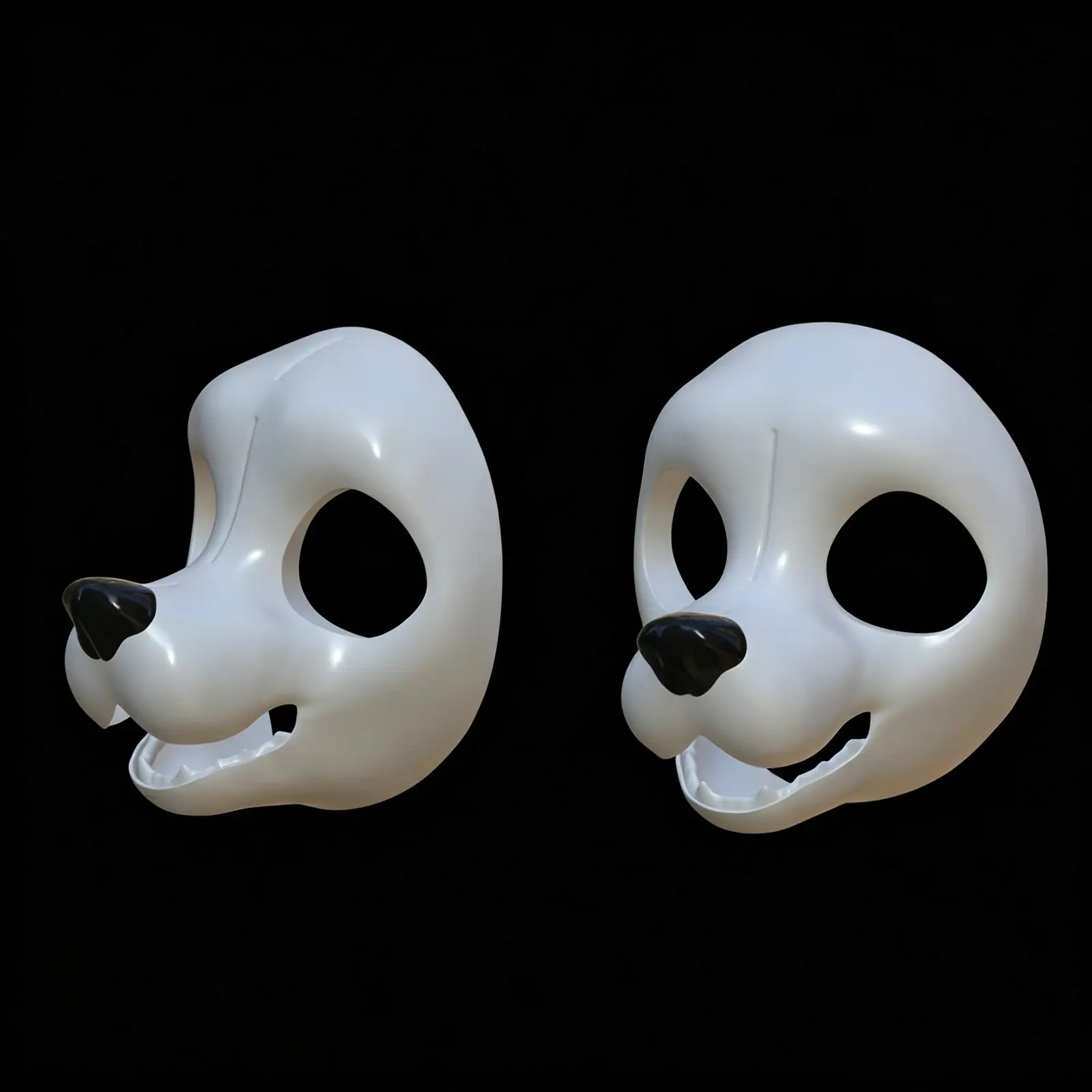 Fursuit head base, 3D-modelled designs with an open-mouth jaw